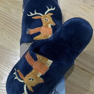 Chatties Christmas Deer Reindeer Slippers Plush Cozy Slippers